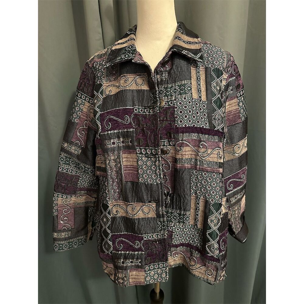 Appleseed's Women's Geometric Tapestry Jacket Multicolor Size L